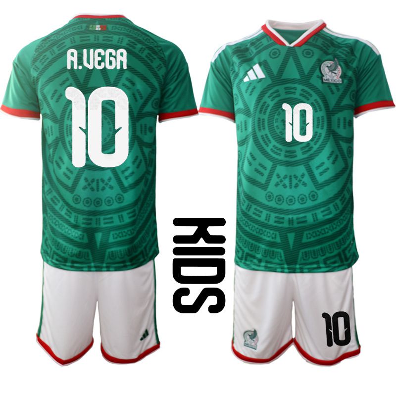 Youth 2026 World Cup National Team Mexico home green #10 Soccer Jersey